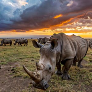 view wild rhino animal its natural habitat (1)